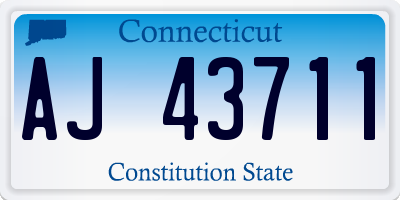 CT license plate AJ43711
