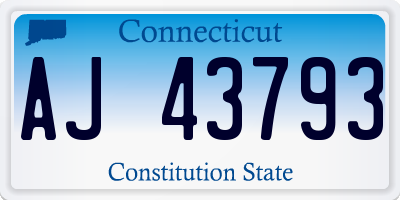 CT license plate AJ43793