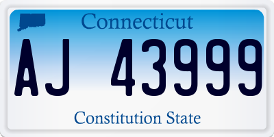 CT license plate AJ43999