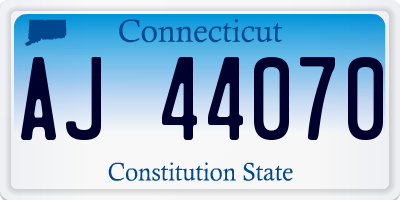 CT license plate AJ44070