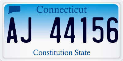 CT license plate AJ44156