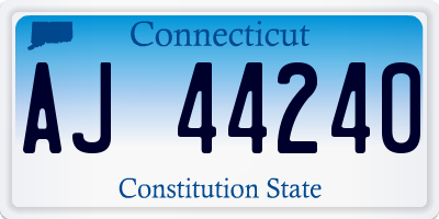 CT license plate AJ44240