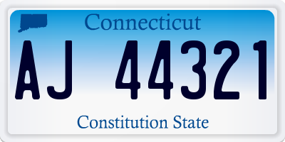 CT license plate AJ44321