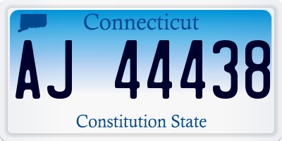 CT license plate AJ44438