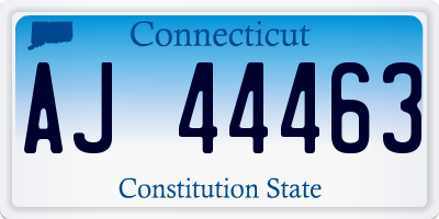 CT license plate AJ44463
