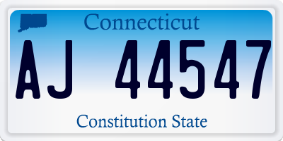 CT license plate AJ44547
