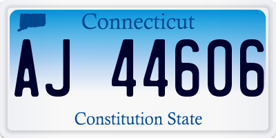 CT license plate AJ44606