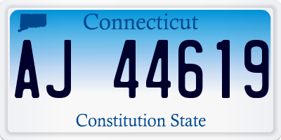 CT license plate AJ44619