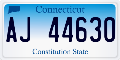 CT license plate AJ44630