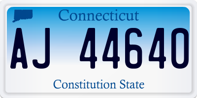 CT license plate AJ44640