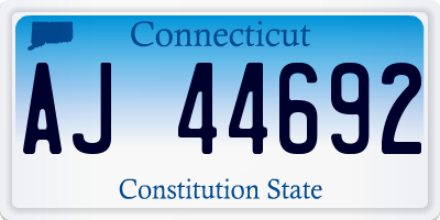 CT license plate AJ44692