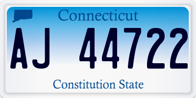 CT license plate AJ44722