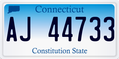 CT license plate AJ44733