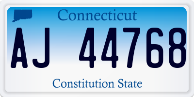 CT license plate AJ44768
