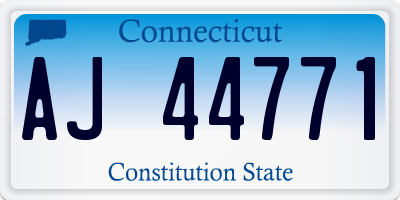 CT license plate AJ44771