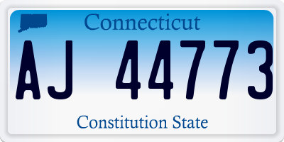 CT license plate AJ44773