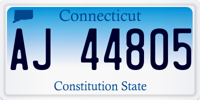 CT license plate AJ44805
