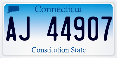 CT license plate AJ44907