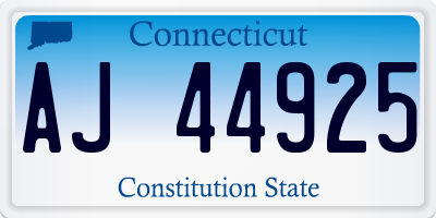 CT license plate AJ44925