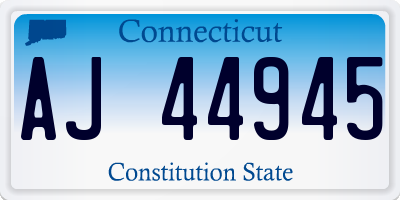 CT license plate AJ44945