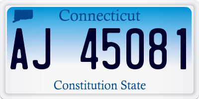 CT license plate AJ45081