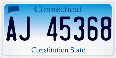 CT license plate AJ45368