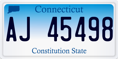 CT license plate AJ45498