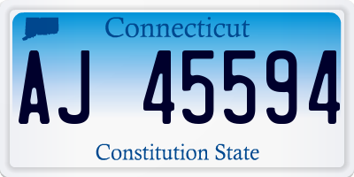 CT license plate AJ45594