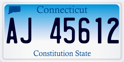 CT license plate AJ45612