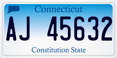 CT license plate AJ45632