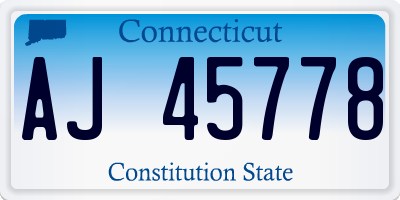 CT license plate AJ45778