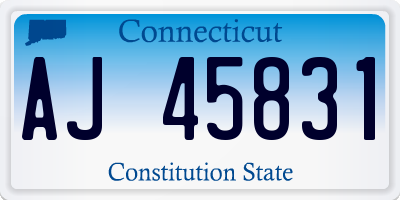 CT license plate AJ45831