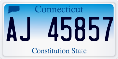 CT license plate AJ45857