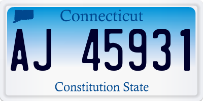 CT license plate AJ45931