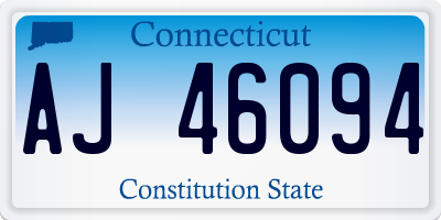 CT license plate AJ46094