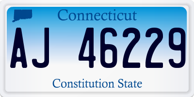 CT license plate AJ46229