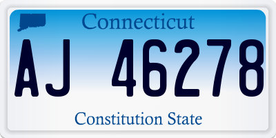 CT license plate AJ46278