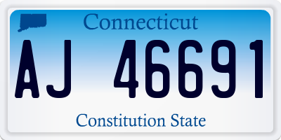 CT license plate AJ46691