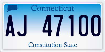 CT license plate AJ47100