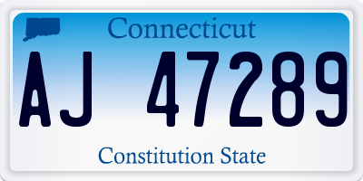 CT license plate AJ47289