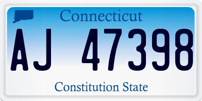 CT license plate AJ47398