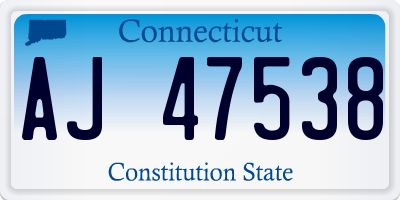 CT license plate AJ47538
