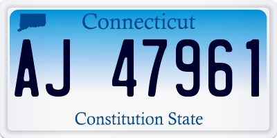 CT license plate AJ47961