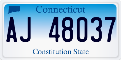 CT license plate AJ48037