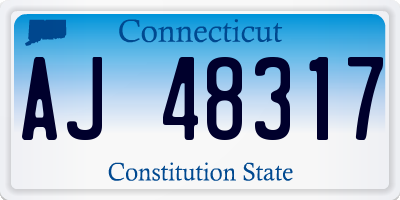 CT license plate AJ48317