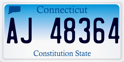CT license plate AJ48364
