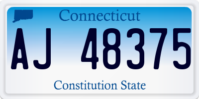 CT license plate AJ48375