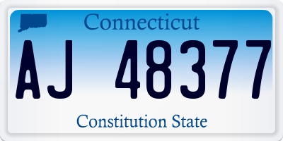 CT license plate AJ48377