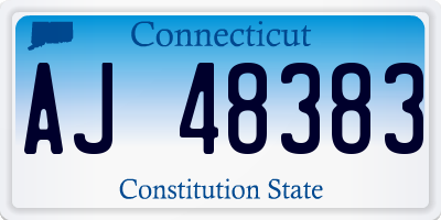 CT license plate AJ48383
