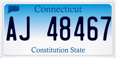 CT license plate AJ48467